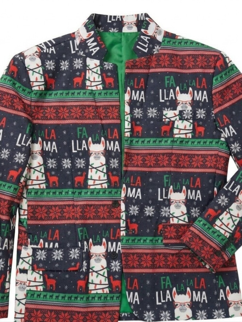 'Fa La Llama' Holiday - Navy, Red & Green